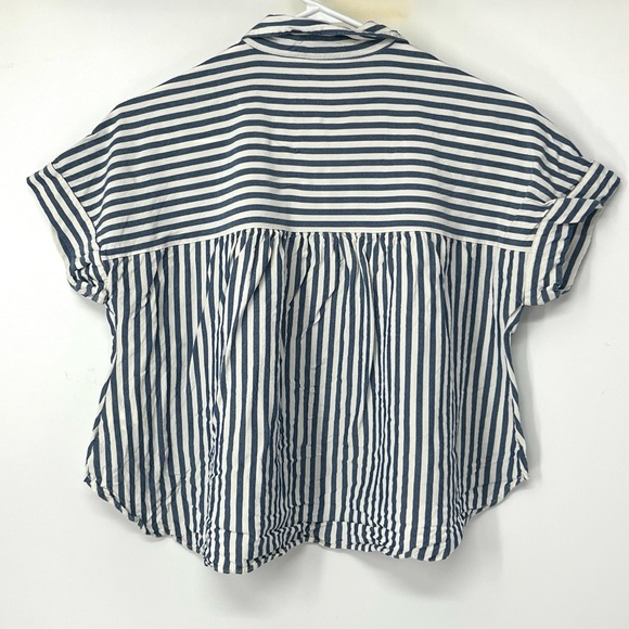 Madewell Blue White Striped Shirt women’s medium - Picture 6 of 7